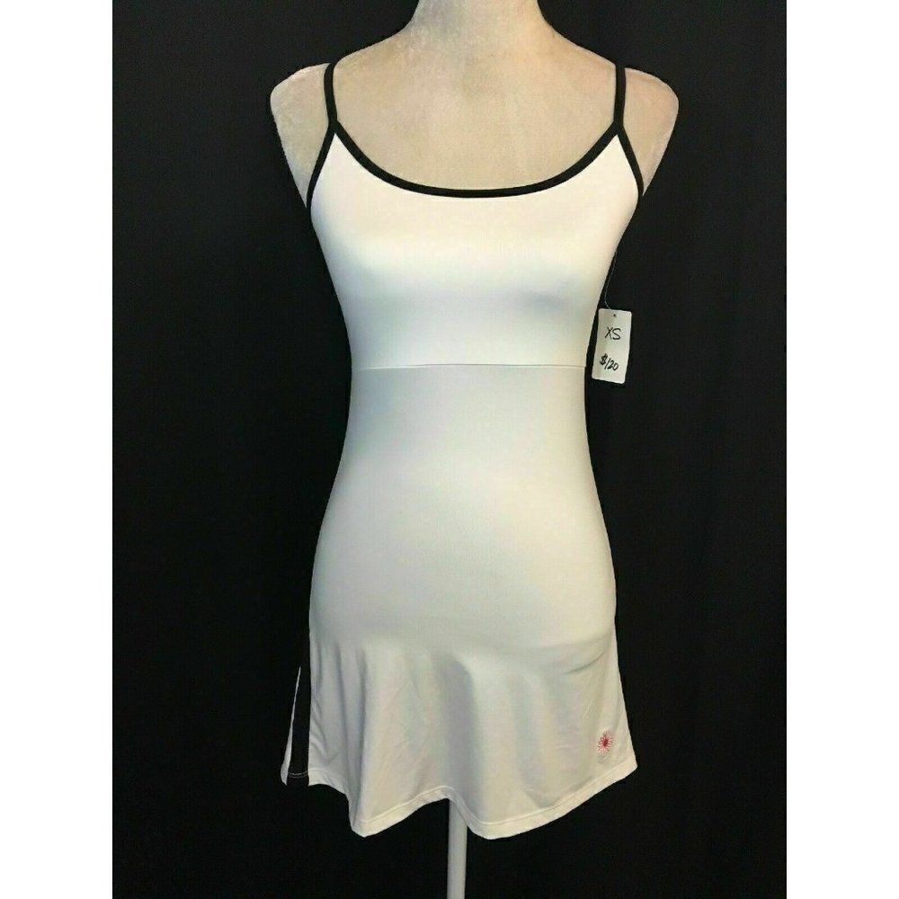 Sharyn Carroll New W Tag Womens Athletic White Black Mini Tank Dress Xs